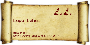 Lupu Lehel névjegykártya